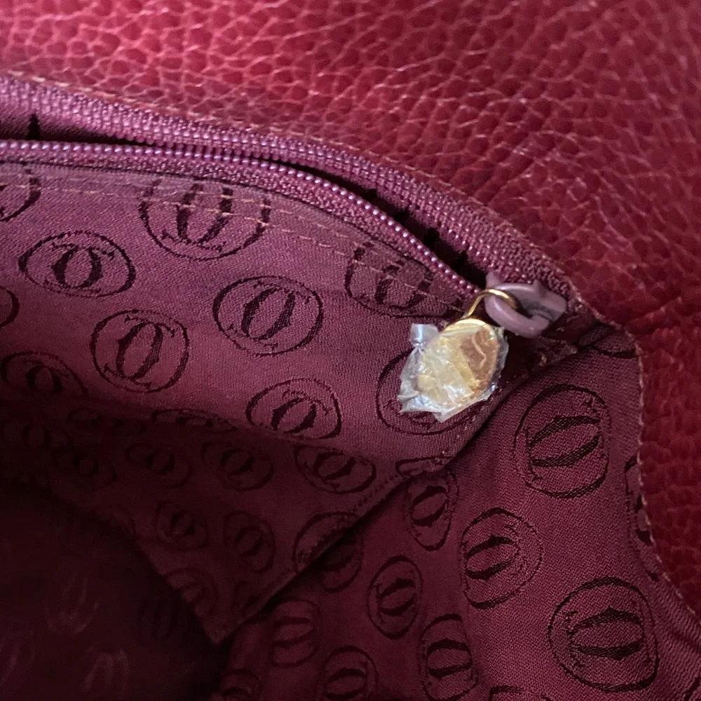 Cartier Burgundy Red Leather Tote - Authentic Vintage Luxury - Picture 14 of 16